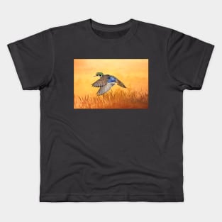 Wood Duck in Flight Kids T-Shirt